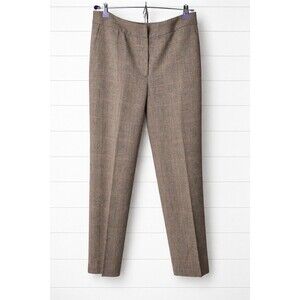 Rafaella Brown Tweed Wide Leg High Rise Pant Trouser 8